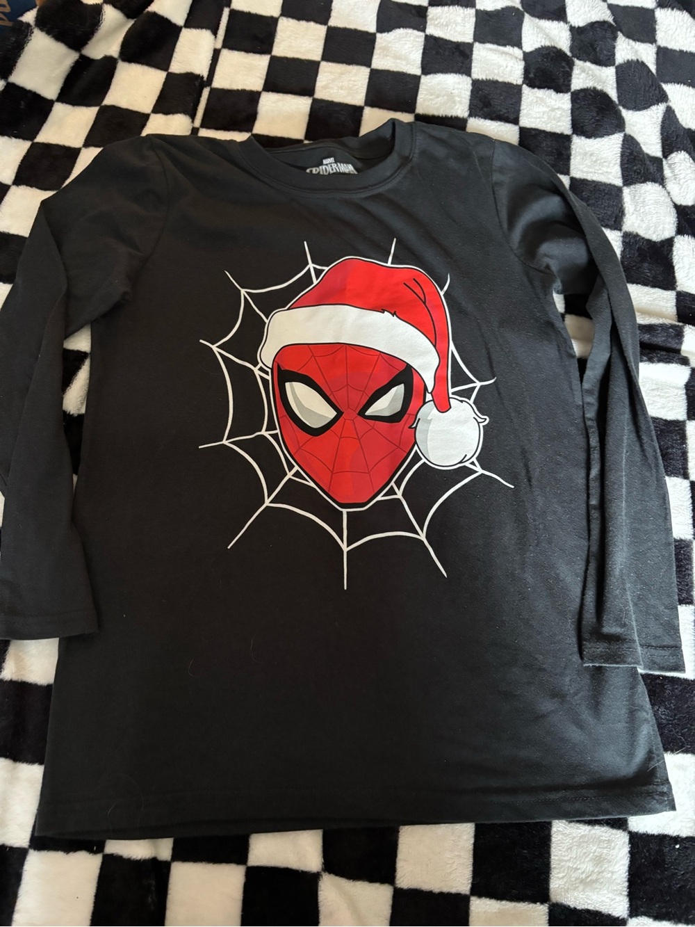 Boys size 14 Christmas spider man long sleeve